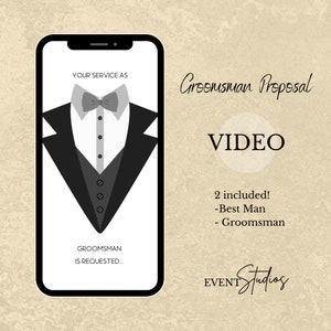 Groomsman Proposal Video, Trauzeuge Vorschlag Video, Groomsman Anfrage, Trauzeuge Anfrage, animiert Willst du mein Groomsman / Trauzeuge Video sein