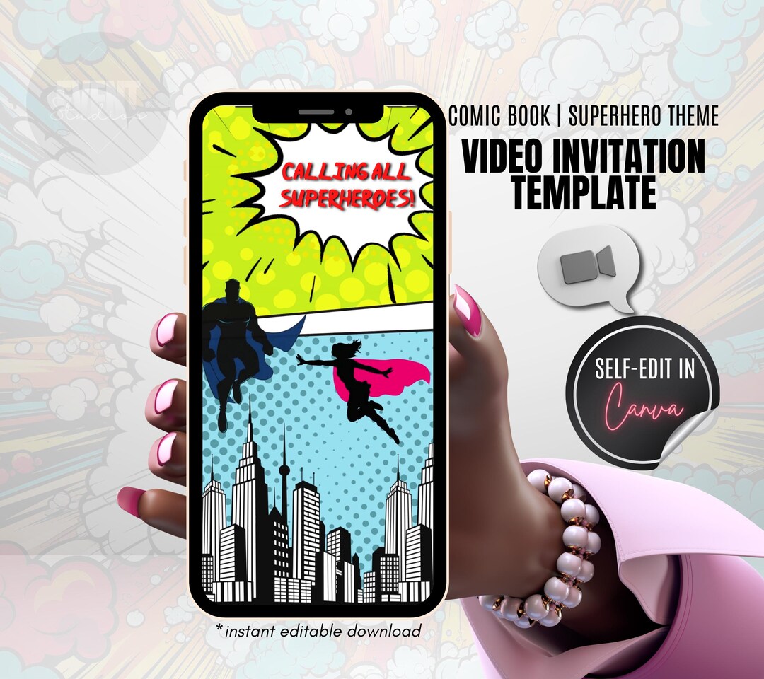 Animated Comic Birthday Invitation, Comic Book Birthday Evite ...