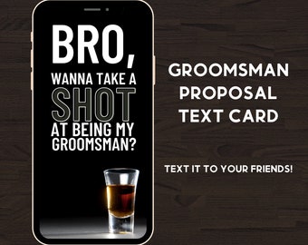 Digital Groomsman Proposal Card, Best Man Proposal Card, Will You Be Me Groomsman?, Proposal Text Card, Funny, Groomsman, Best Man