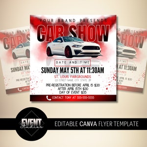 Editable Car Show Flyer, Auto Business Event Flyer, Auto Flyer Template, Car Sale Template, Event Invitation, DIY Car Show Flyer