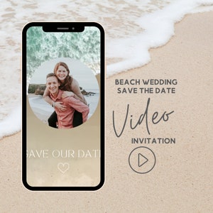 Animated Save the Date Wedding Video, Digital Save the Date, Destination Wedding Evite, Beach Wedding Invitation, Animated Card