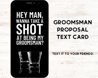 Digital Groomsman Proposal Card, Best Man Proposal Card, Will You Be Me Groomsman?, Proposal Text Card, Funny, Groomsman, Best Man