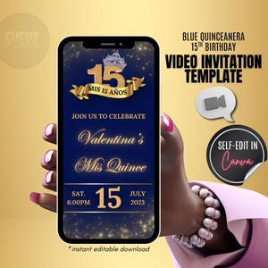 Quinceanera Video Invitation, 15th Birthday Invitation Video, Mis Quince Birthday, Sweet 16 Birthday, Zaproszenie ze zdjęciem, Video Evite