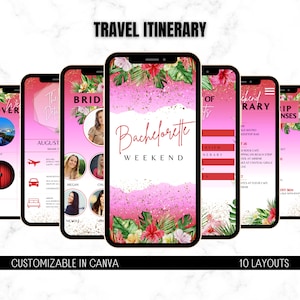Bachelorette Weekend Itinerary Template, Bachelorette Party Itinerary, Beach Weekend Planner, Girls Trip, Birthday Weekend Itinerary