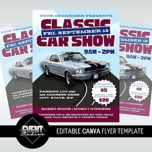 Editable Car Show Flyer, Classic Car Show, Auto Business Event Flyer, Auto Flyer Template, Car Sale Template, DIY Car Show Flyer, Template