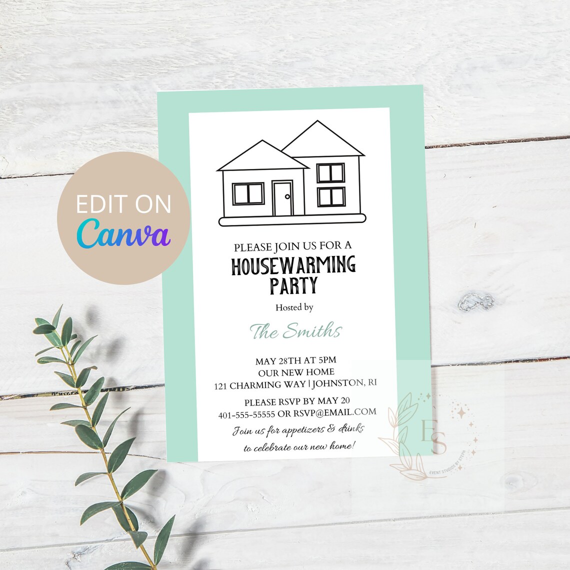 Editable Housewarming Party Invitation, New House Invitation, Simple