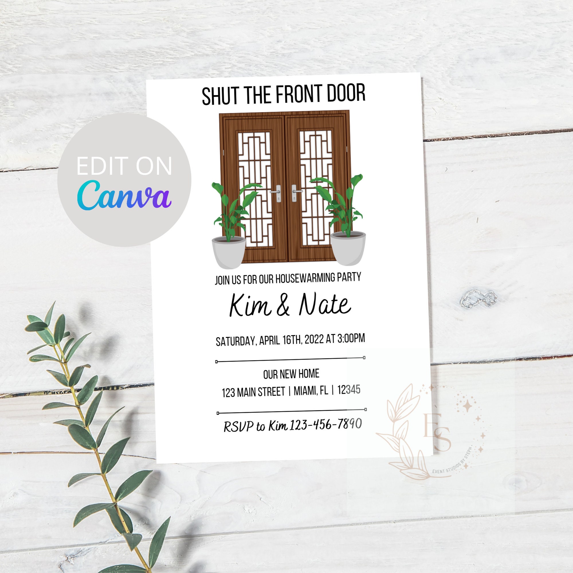 Housewarming Party Invitation New House Invitation Shut the Front Door New Address Invite We ve Moved Invite Home Sweet Home Template Etsy