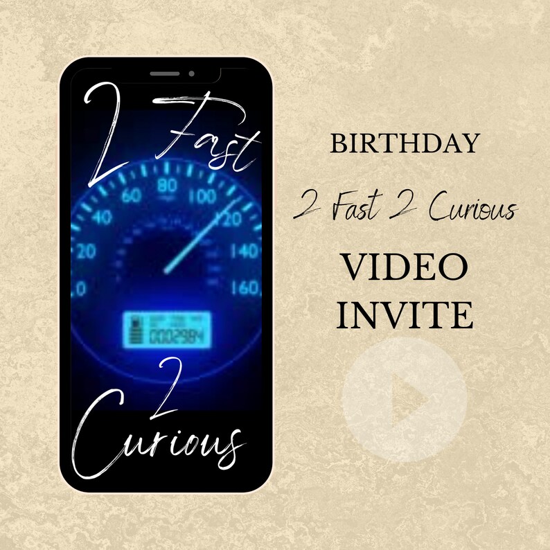 Video Birthday Invitation 2 Fast 2 Curious 2nd Birthday Invite Racecar Theme Birthday Party Animated Racecar Birthday