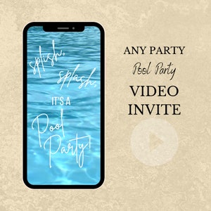 Pool Party Video Invite, Pool Party Birthday, Pool Party Video Invitation, Summer Party, Pool Party Evite, Splash Party, Pool Birthday Party