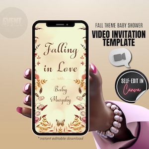 Fall Baby Shower Video Invitation, Fall In Love, Baby Shower Invite, Autumn Baby Shower, Gender Neutral Baby Shower, Video Evite, Any Event