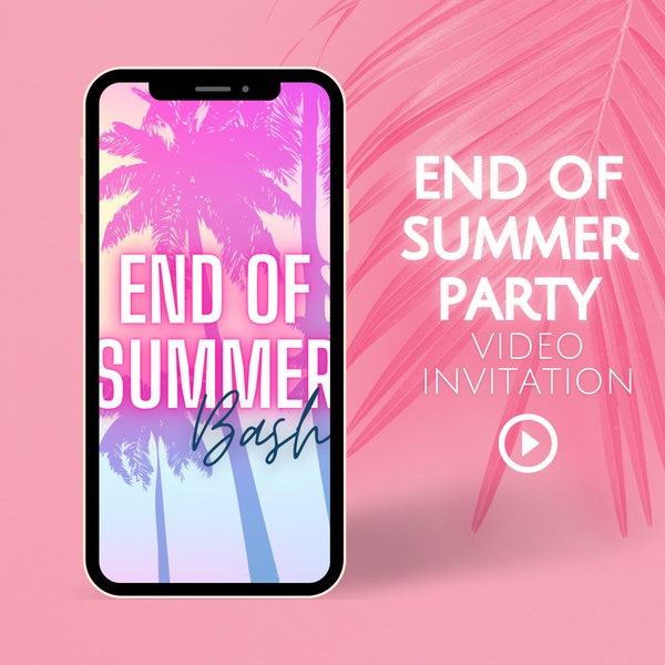 VIDEO End of Summer Bash Invite, Summer Party Invite, Animated Summer Party Invite, Pool Party, Beach Party, Backyard Party, Video Evite