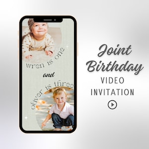 Joint Birthday Party Video Invite, Sibling Birthday Invitation, Double Birthday, Evite, Animated Digital Invitation, Invite With Photos