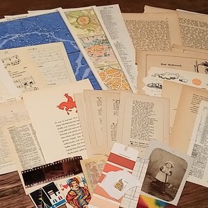 Collage Kit alte Buchseiten Junk Journal Mixed Media Scrapbooking Papierset