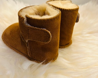 Real lamb skin baby boots