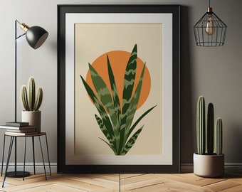 Snake plant wall art, digital print, plant art digital print, poster to print yourself