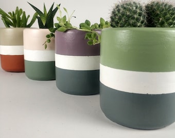 Handgemaakte betonnen succulente pot, geschilderd minimalistisch decor