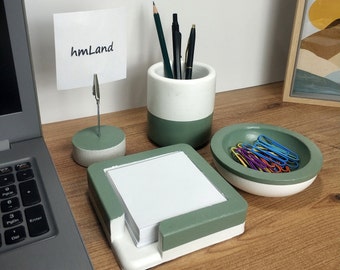 Minimalist Schreibtisch Organizer Set - Stiftebecher, Post-It Halter