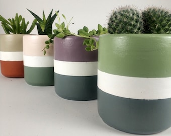 Concrete Planter, Succulent Pots, Gift For Her or Him, Minimalist Home Decor, Flower Pots, Design Flowerpots, Cactus Pot, Handmade,Colourful
