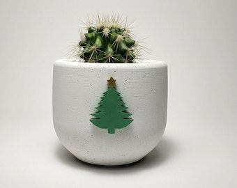 Jardinière de plantes succulentes en béton pour arbre de Noël, décoration minimaliste