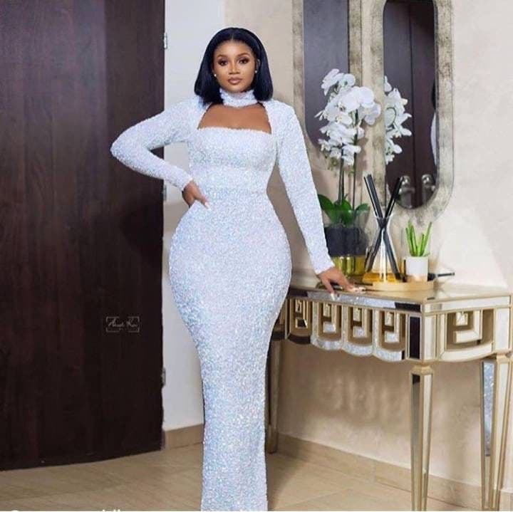 White Sequin Dress Long - Etsy