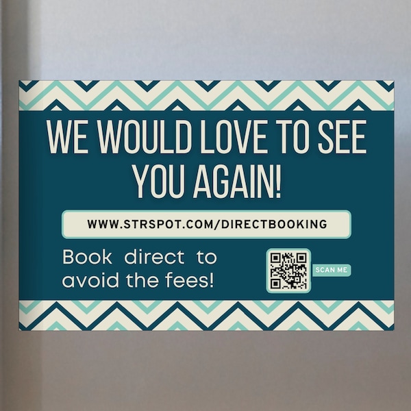 Standout Direct Bookings QR Code Magnet for Airbnb Hosts