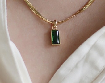 charme ketting / groene charme ketting / gouden charme ketting / minimalistische ketting / cadeau voor haar