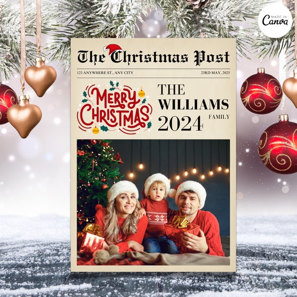 Christmas Newsletter / Year in Review Template / Year in Review Christmas Card / Christmas Letter / Family Newspaper / Printable Holiday Let