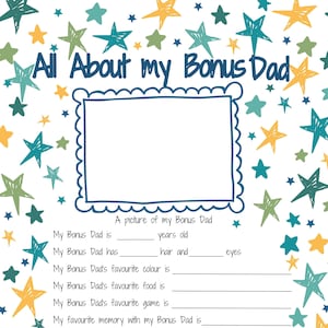 Alles over mijn Bonus Dad printbaar vaderdagcadeau. Redenen waarom ik dol ben op mijn Bonus Dad-aandenkenactiviteitencadeau. Beste Bonus Dad verjaardagscadeau-idee.