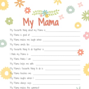 Sobre a minha ideia de presente para impressão para o Dia das Mães da mamãe. Razões pelas quais adoro minha atividade artesanal de lembrança de aniversário da mamãe. Melhor presente da mamãe. Download digital.
