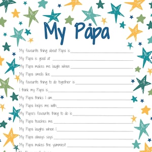 Todo sobre mi papá: idea imprimible para regalar por el Día del Padre. Razones por las que amo a mi papá: manualidad, regalo de cumpleaños. Mi mejor papá. DESCARGA DIGITAL.