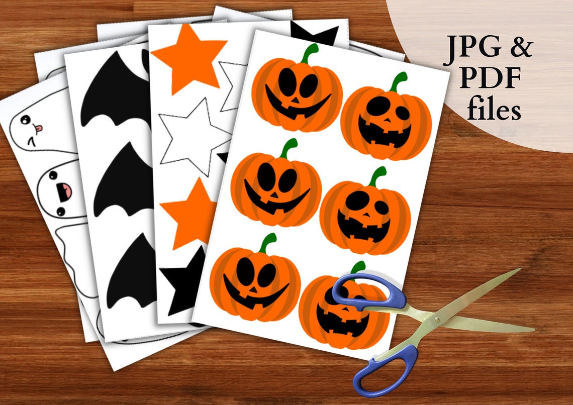 Printable Halloween Garland Decoration Ghosts Bats Etsy Printable Halloween Garland Decoration Ghosts Bats Etsy