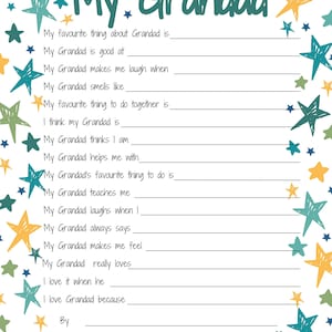 All About My Grandad Printable Gift Idea ~ Father's Day Activity Bundle ...