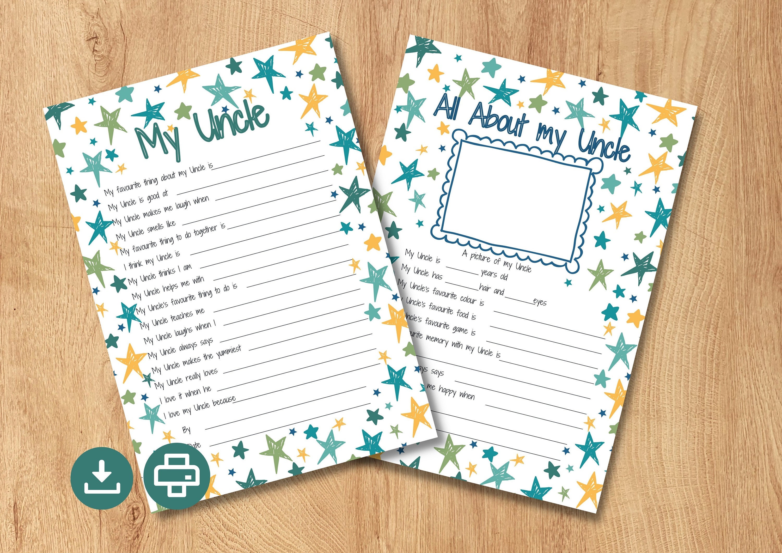 Reasons I Love My Uncle Printable Keepsake Gift Idea. Fathers Day ...