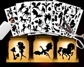 Printable Halloween decorations ~ Mythical creatures decorations ~ Halloween craft activity ~ Halloween mason jar lanterns ~ scrapbooking