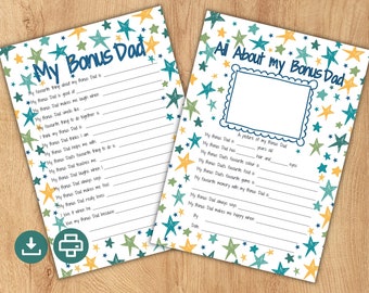Raisons pour lesquelles j'aime mon papa en prime Idée cadeau souvenir imprimable pour la fête des pères / l'anniversaire. Tout sur mon lot d'activités manuelles en prime pour papa. PDF/JPG