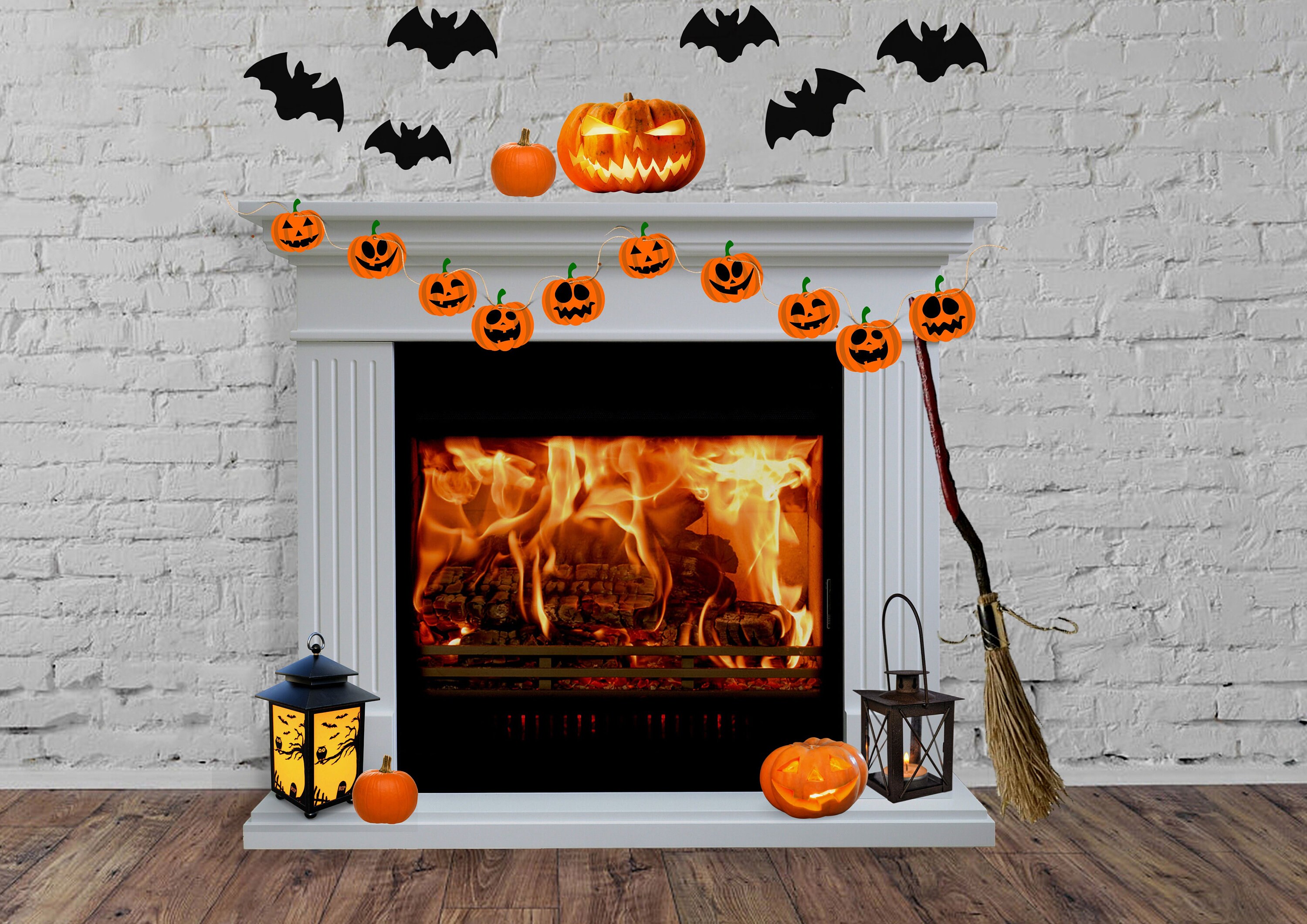 Printable Halloween Garland Decoration Pumpkin Bunting Halloween ...