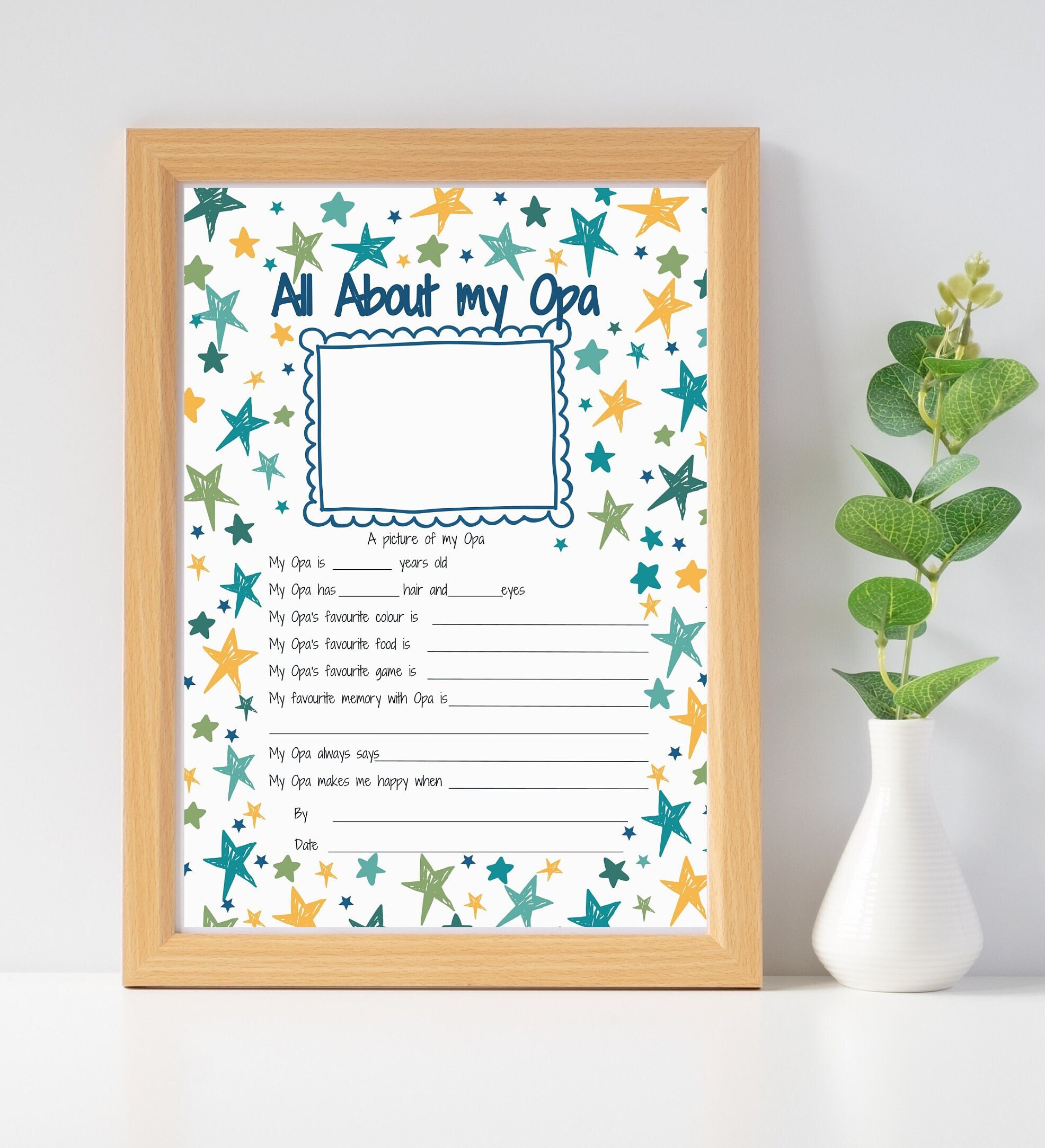 All About My Opa Printable Fathers Day Gift. Reasons I Love My - Etsy