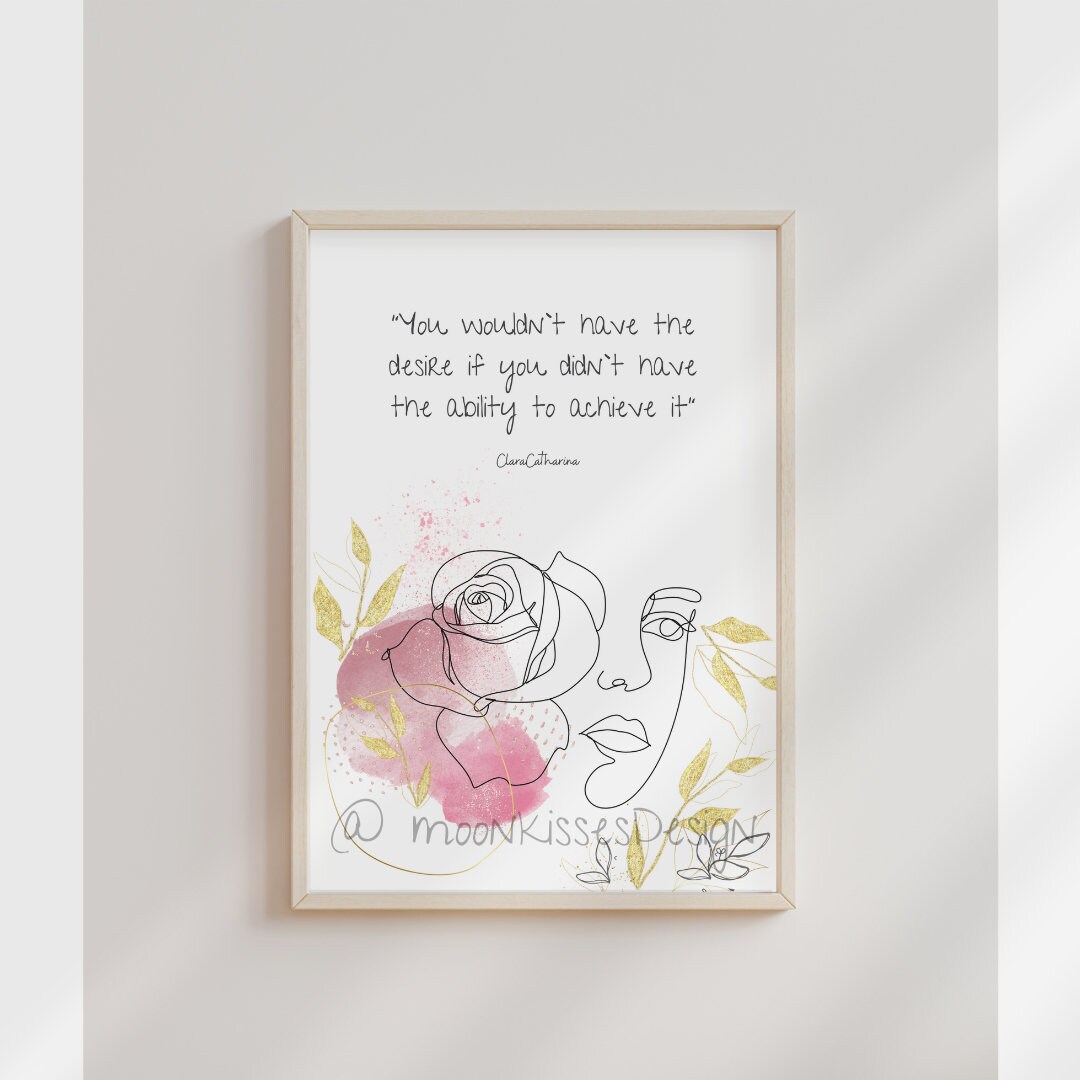 Printable Wallart, Onelineart & Watercolors, Quotes, Instant, Digital