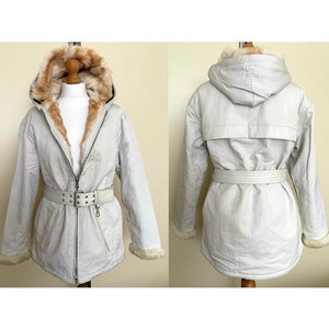 Vintage PRADA Jacket Early 2000s Italy Made Natural Fur Hood PRADA Women&#39;s Ski Jacket Vintage Prada Coat Size 44 Italy