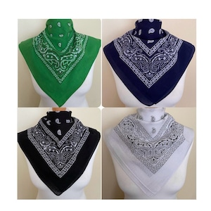 Bandana Paisley - 12 Pezzi 55x55 Cm - Fazzoletto Per Collo/Capelli - Uomo/Donna - Foto 2