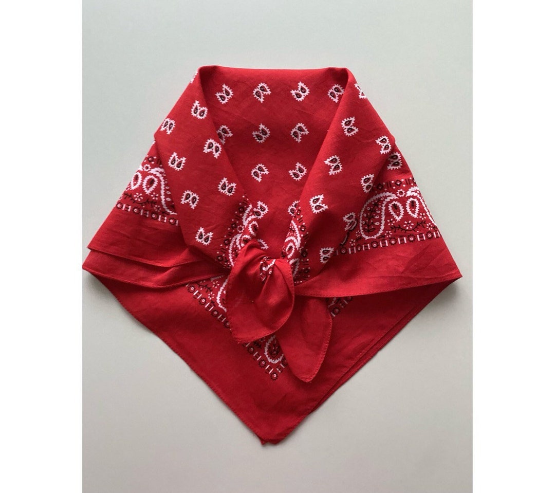 Vintage Cotton Bandana Yes or No Paisley Handkerchief Rocker Western ...