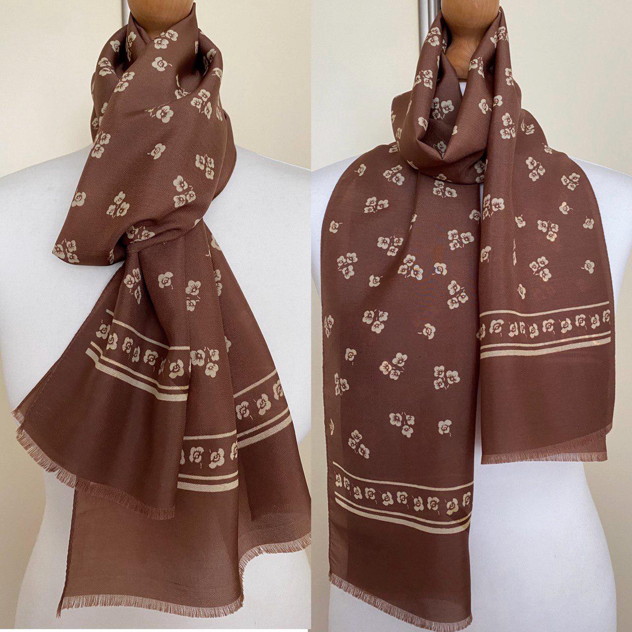 Foulard En Soie ROCHAS Paris Vintage - Motifs Fleurs D'automne Bordeaux