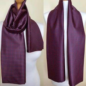Gentlemen Long Scarf Navy Red Men&#39;s Scarf Double Layered Herrenschal Wedding Men&#39;s Scarf Gift for Him Men&#39;s Accessories, 9,8x54,7&#39;&#39;/25x139cm
