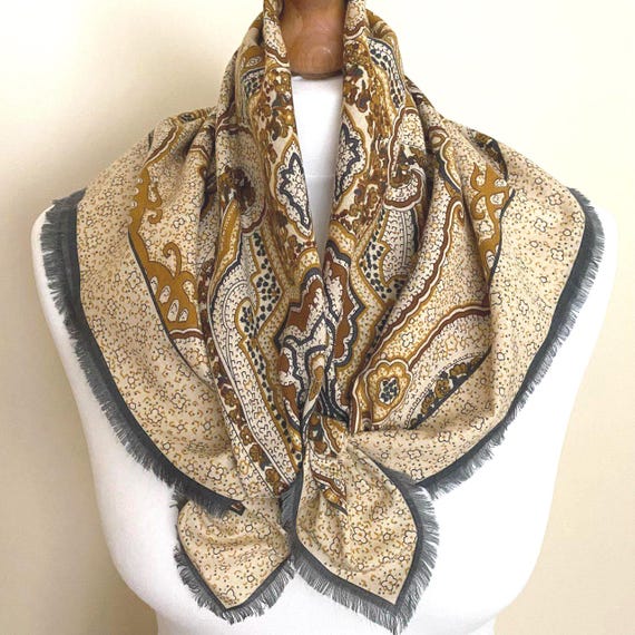 Foulard Carré Vintage En Cachemire – Motif Paisley Multicolore, 27 Pouces, Pour Femme