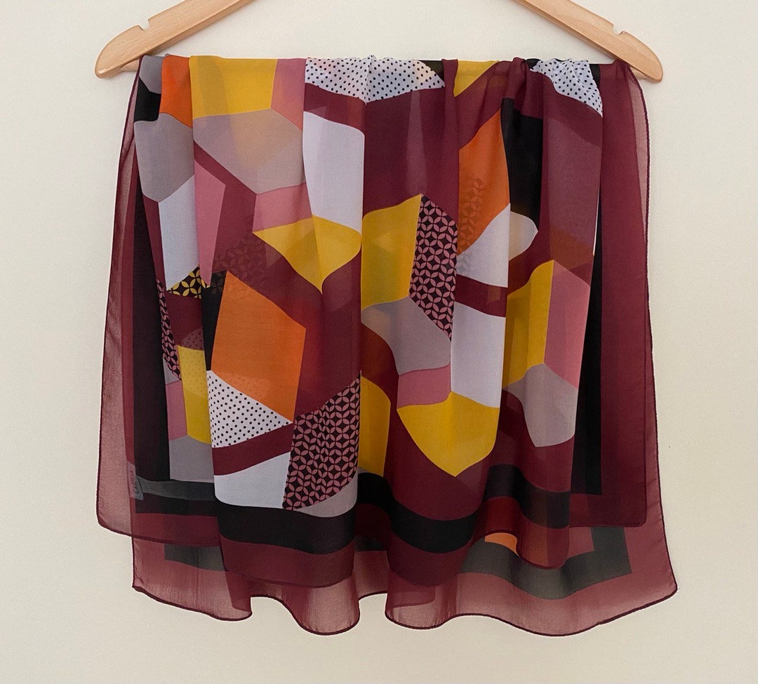 Scarf Foulard Carpisa Sciarpa Carpisa Foulard Vintage CARPISA Grande Quadrato In Chiffon