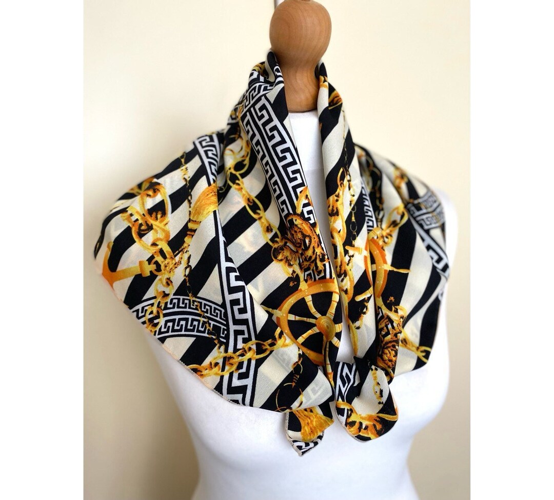 Foulard retrò con stampa di ancora, stile bandana marina vintage