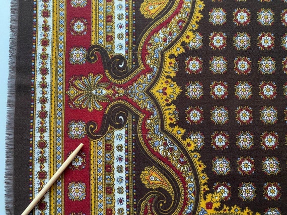 Foulard Carré Vintage CHOSES St Tropez - Motif Années 60, Coton, Multicolore, Neuf Sans étiquette