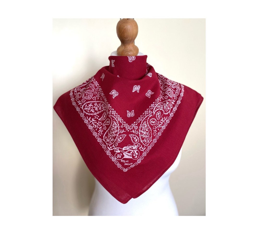 Vintage Reg US Pat off Cotton Bandana 70s 80s Rare Paisley Pomegranate ...