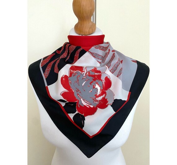 Fazzoletto da taschino vintage Art Deco, nero, rosso, grigio