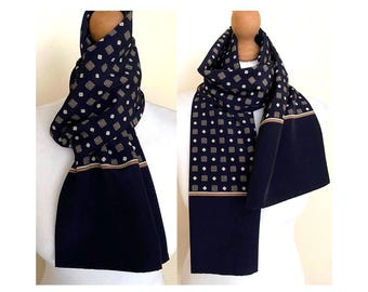 Yoli◯Yasou scarf◯navy Yoli Silk tie scarf ｜くらすこと オンラインストア
